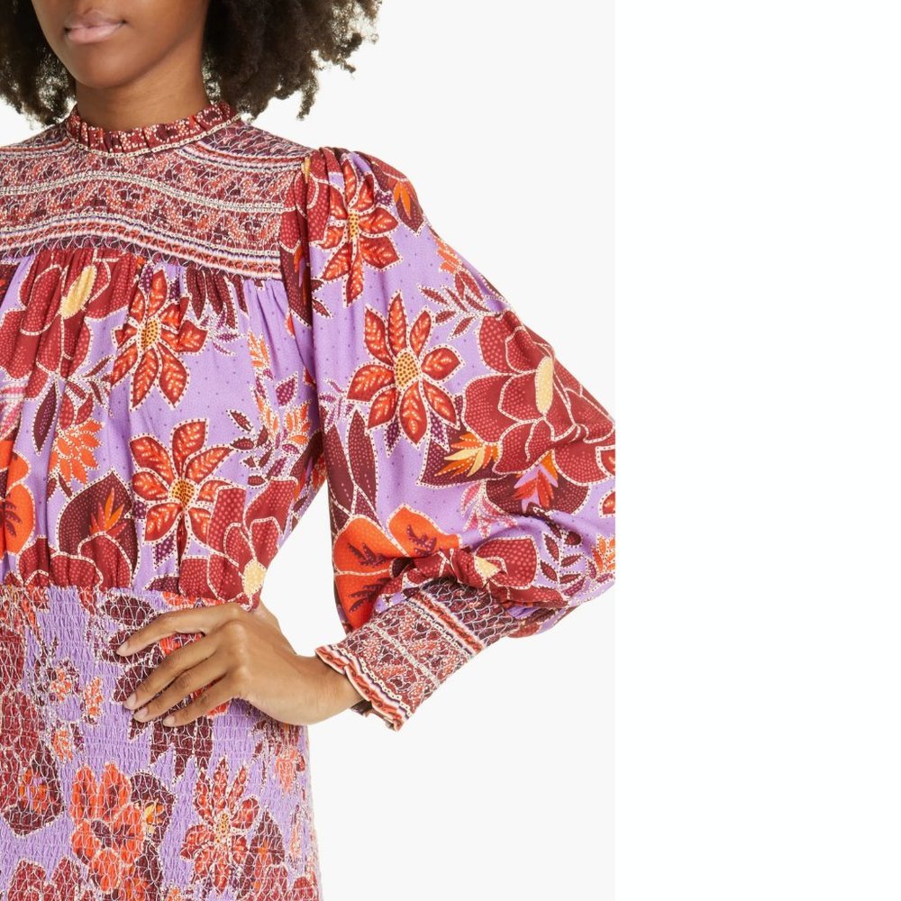 š„ FARM RIO Sweet Floral Long Sleeve Minidress - Picture 5 of 17